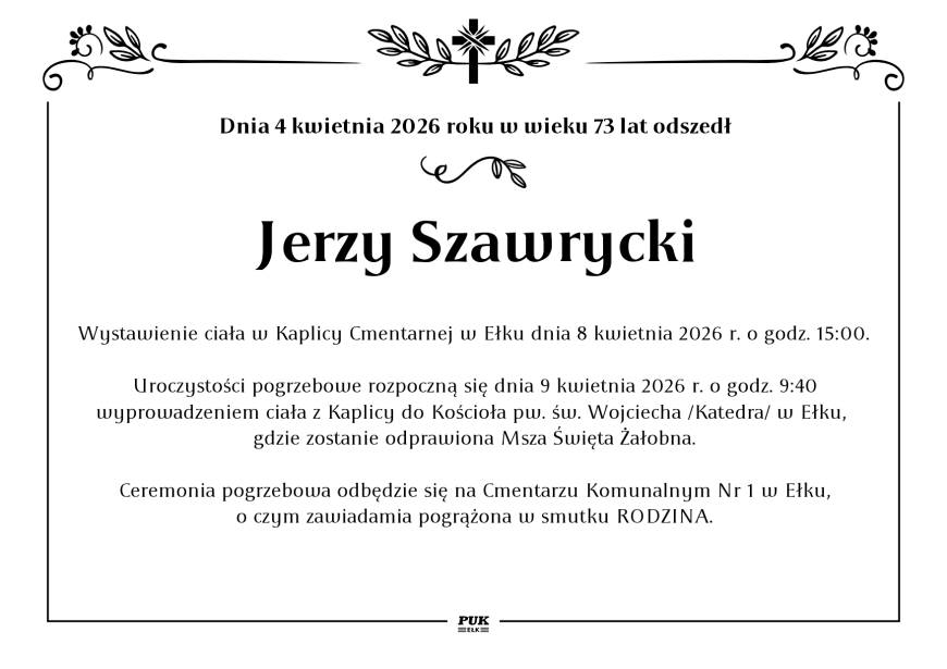 Jerzy Szawrycki - nekrolog